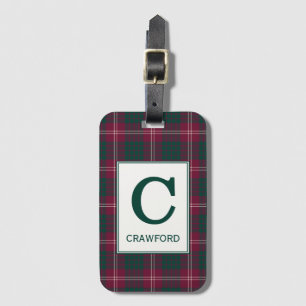 Clan Crawford Tartan Mit Monogramm Gepäckanhänger