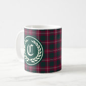 Clan Crawford Tartan Monogram Kaffeetasse (Vorderseite Links)