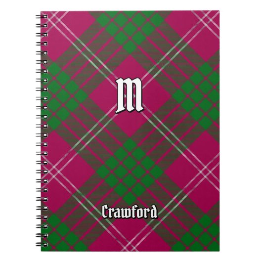 Clan Crawford Tartan Notebook Notizblock (Vorderseite)