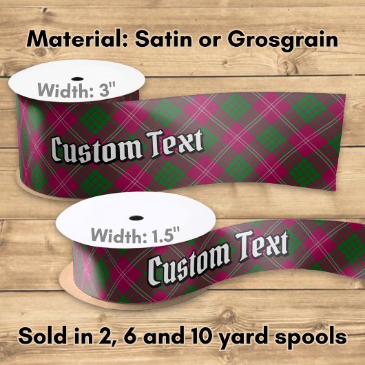 Clan Crawford Tartan Satin Ribbon Satinband