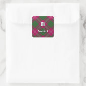 Clan Crawford Tartan Square Sticker (Tasche)