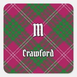 Clan Crawford Tartan Square Sticker