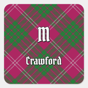 Clan Crawford Tartan Square Sticker