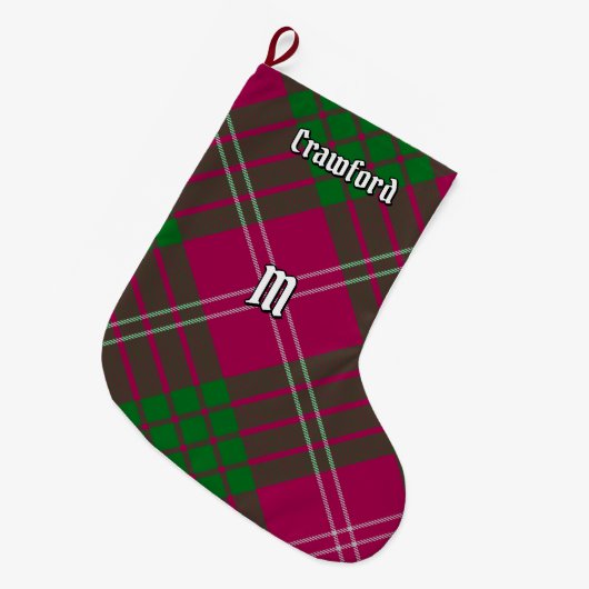 Clan Crawford Tartan Weihnachts-Strumpf Großer Weihnachtsstrumpf (Vorderansicht (hängend))