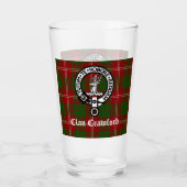 Clan Crawford Wappen Abzeichen und Tartan Glas (Vorderseite)