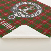 Clan Crawford Wappen Abzeichen und Tartan Sherpadecke (3/4)