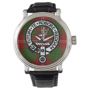 Clan Crawford Wappen Abzeichen und Tartan Watch Armbanduhr