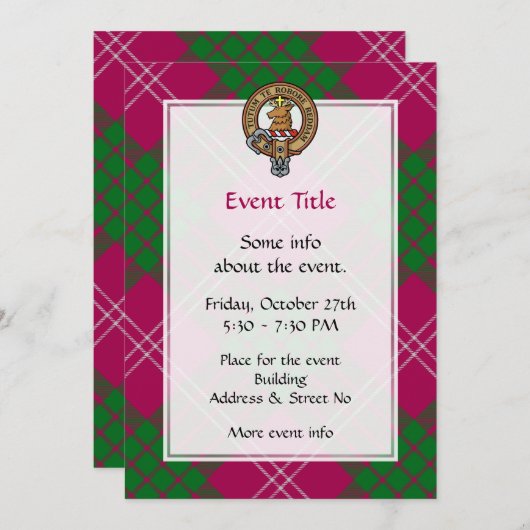 Clan Crawford Wappen Einladung (Vorne/Hinten)