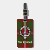 Clan Crawford Wappen Tartan Gepäckanhänger (Vorderseite vertikal)