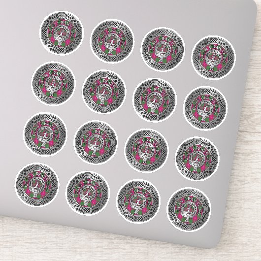 Clan Crawford Wappen & Tartan Knot Aufkleber (Detail)