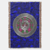 Clan Crawford Wappen & Tartan Knot Decke (Vorderseite Vertikal)