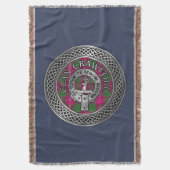 Clan Crawford Wappen & Tartan Knot Decke (Vorderseite Vertikal)