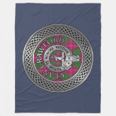 Clan Crawford Wappen & Tartan Knot Fleecedecke (Vorderseite)