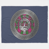 Clan Crawford Wappen & Tartan Knot Fleecedecke (Vorderseite (Horizontal))