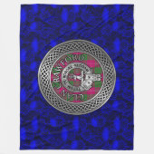 Clan Crawford Wappen & Tartan Knot Fleecedecke (Vorderseite)