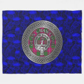 Clan Crawford Wappen & Tartan Knot Fleecedecke (Vorderseite (Horizontal))