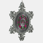 Clan Crawford Wappen & Tartan Knot Schneeflocken Zinn-Ornament (Links)