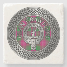 Clan Crawford Wappen & Tartan Knot