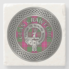 Clan Crawford Wappen & Tartan Knot Steinuntersetzer