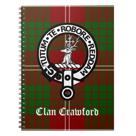 Clan Crawford Wappen Tartan Notizblock (Vorderseite)
