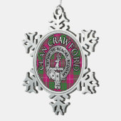 Clan Crawford Wappen & Tartan Schneeflocken Zinn-Ornament (Rechts)
