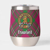 Clan Crawford Wappen über Tartan (Vorderseite)