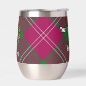 Clan Crawford Wappen über Tartan (Links)