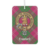 Clan Crawford Wappen über Tartan Autolufterfrischer (Vorderseite)