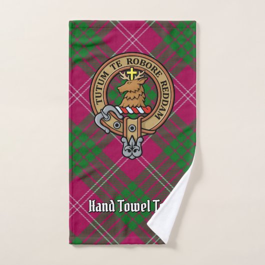 Clan Crawford Wappen über Tartan Badhandtuch Set (Handtuch)