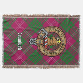 Clan Crawford-Wappen über Tartan Decke (Vorderseite)