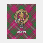 Clan Crawford Wappen über Tartan Fleecedecke (Vorderseite)