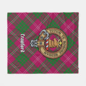 Clan Crawford Wappen über Tartan Fleecedecke (Vorderseite (Horizontal))