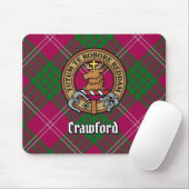 Clan Crawford Wappen über Tartan Mousepad (Mit Mouse)
