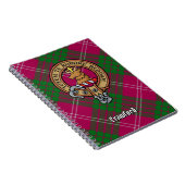 Clan Crawford Wappen über Tartan Notizblock (Rechte Seite)