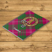 Clan Crawford Wappen über Tartan Notizblock