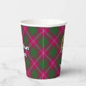 Clan Crawford Wappen über Tartan Paper Cups Pappbecher (Rechts)