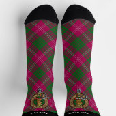 Clan Crawford Wappen über Tartan Socks Socken (Oben)