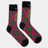 Clan Crawford Wappen über Tartan Socks Socken (Rechts)