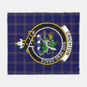 Clan Crichton Tartan Kariert Fleecedecke (Vorderseite (Horizontal))
