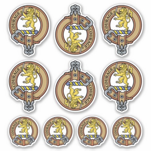 Clan Cumming Wappen Sticker Set (Vorderseite)