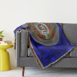 Clan Cumming Wappen & Tartan Knot on Thistle Decke