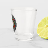 Clan Cumming Wappen & Tartan Knot Shot Glass Schnapsglas (Rechts)