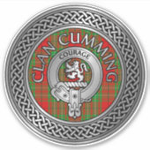Clan Cumming Wappen & Tartan Knot Sticker (Vorderseite)