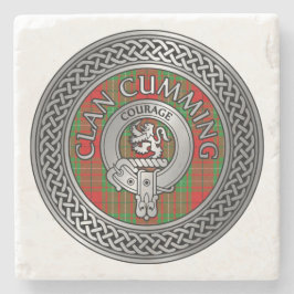 Clan Cumming Wappen & Tartan Knot Stone Untersetze Steinuntersetzer