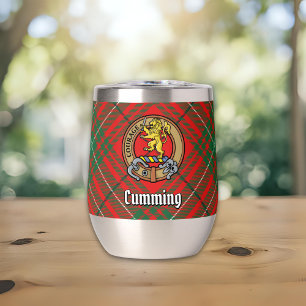 Clan Cumming Wappen über Tartan