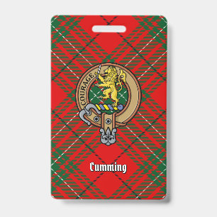 Clan Cumming-Wappen über Tartan Ausweis