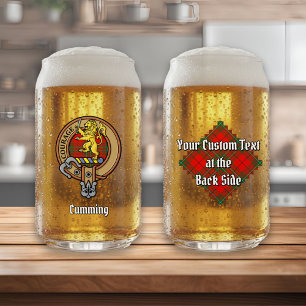 Clan Cumming Wappen über Tartan Dosenglas