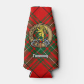 Clan Cumming Wappen über Tartan Flaschenkühler (Vorderseite)