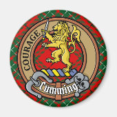 Clan Cumming Wappen über Tartan Magnet (Vorne)