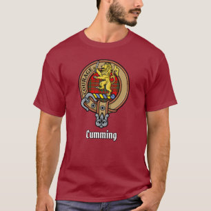 Clan Cumming Wappen über Tartan T-Shirt